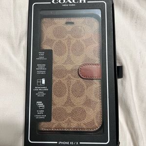 Coach folio phone case for iPhone XS X new